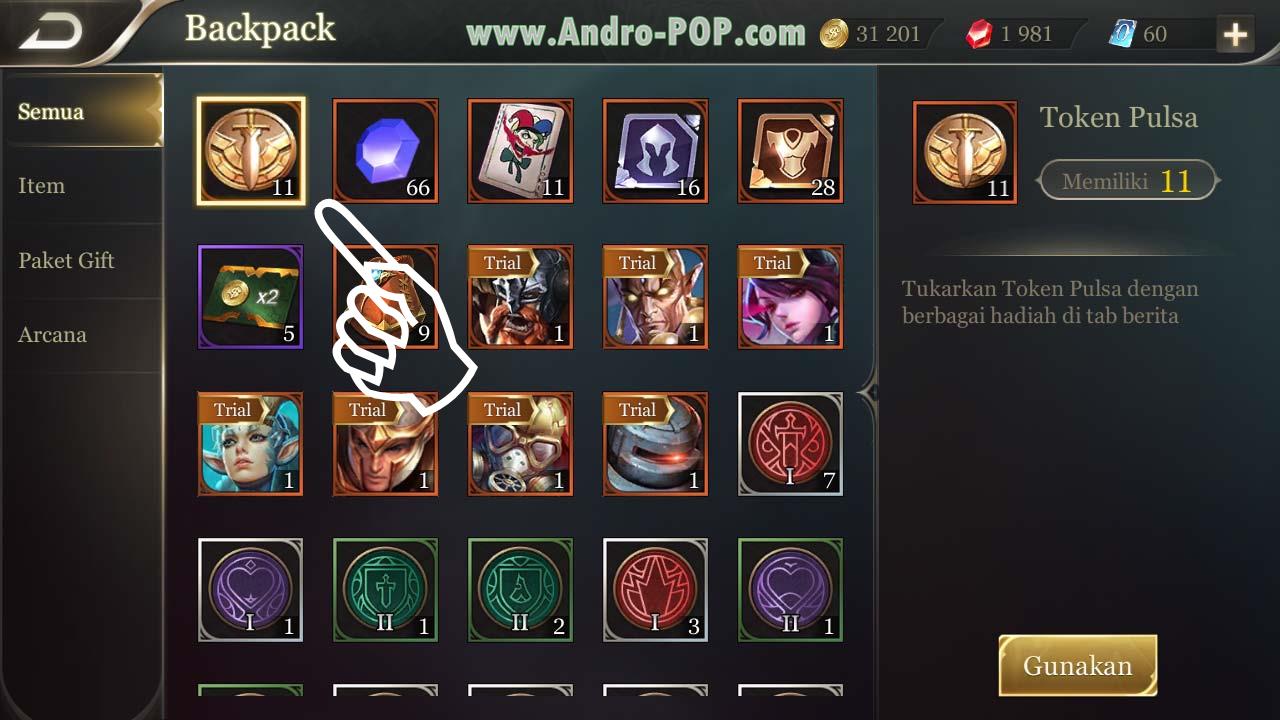 Cara tukar token pulsa di aov