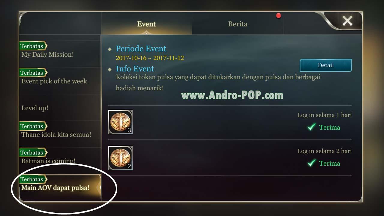 Cara tukar token pulsa di aov