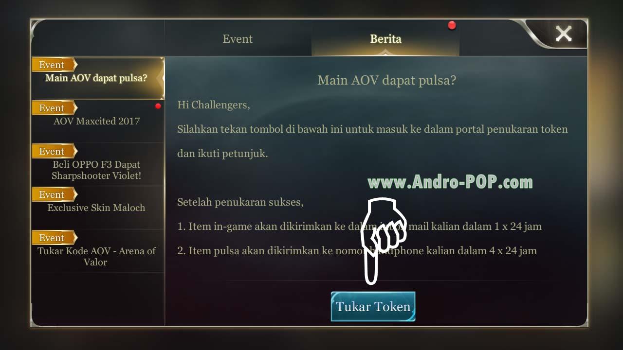 Cara tukar token pulsa di aov