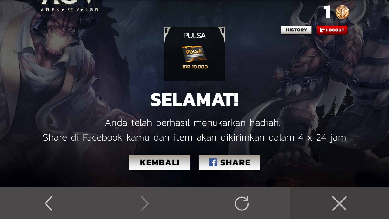 Cara tukar token pulsa di aov