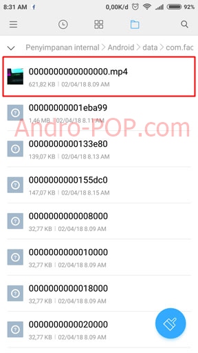 cara menyimpan video di facebook lite