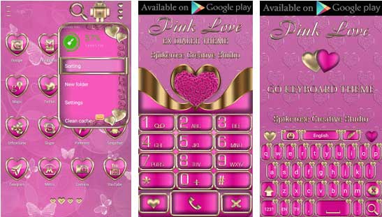 Pink Love Go Launcher Theme