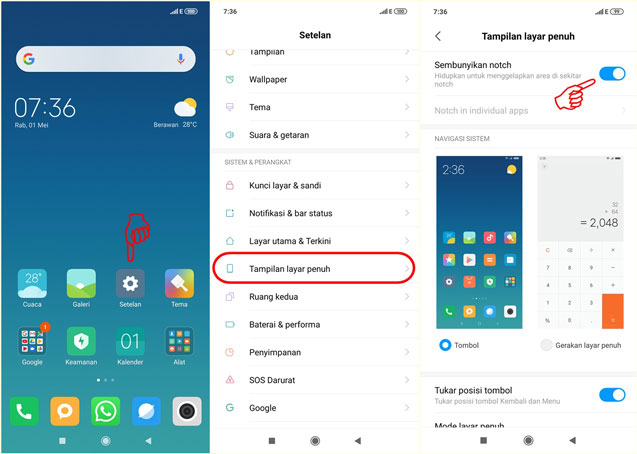 Cara Menghilangkan Notch / Poni Redmi Note 7 Tanpa Aplikasi