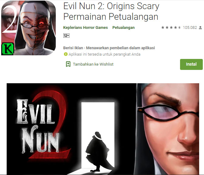 Evil Nun 2: Origins Scary Permainan Petualangan